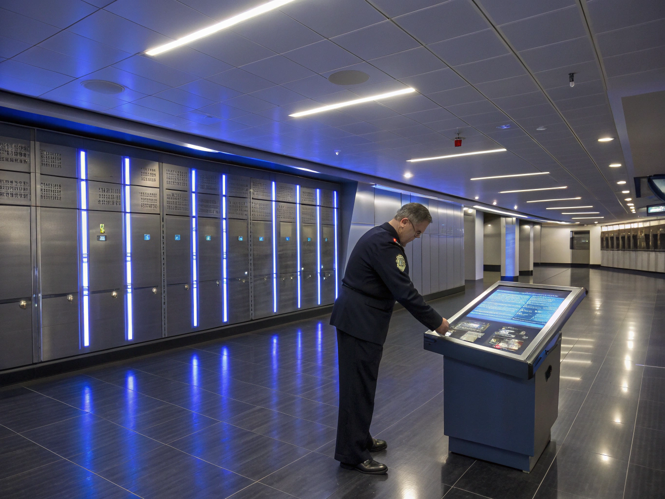 Professional security equipment in a controlled environment